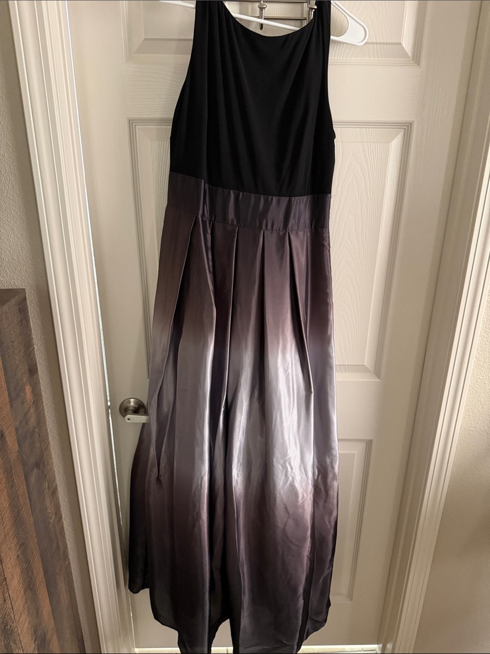SLNY Black to Gray Ombre Sleeveless Maxi Dress